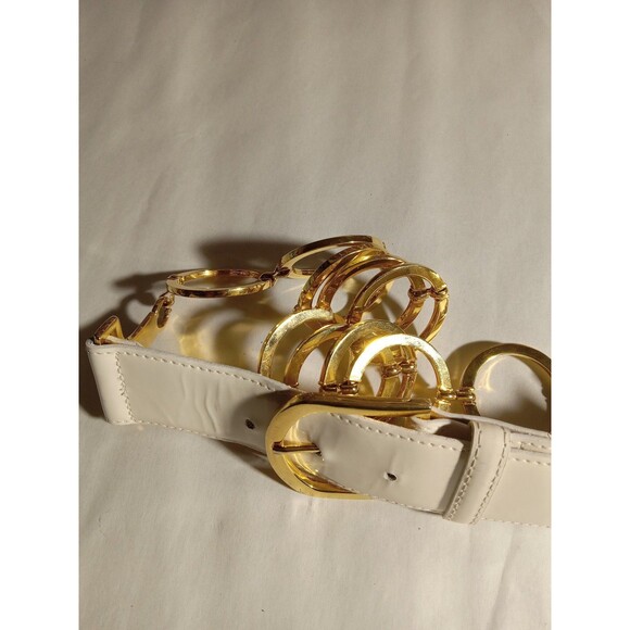 Vintage Milly Genuine Leather Gold Ring Belt